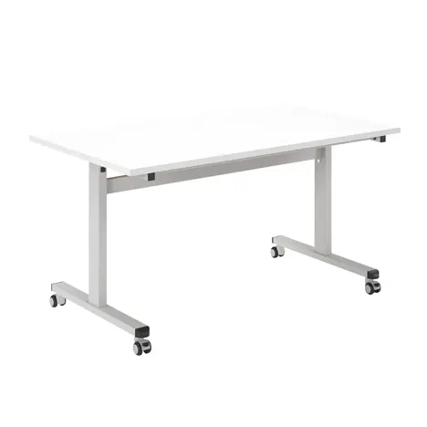 Pro Flip Rectangular Table - W1400 x D800 x H725mm - White Legs - White